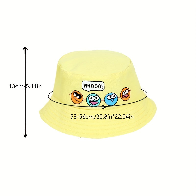 Cartoon Print Breathable Bucket Hat For Kids Outdoors