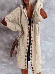 Open Front Chunky Knitted Cardigan