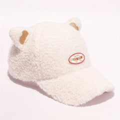 Cat Ears Plush Baseball Cap Lightweight Coldproof Warm Sun Hat