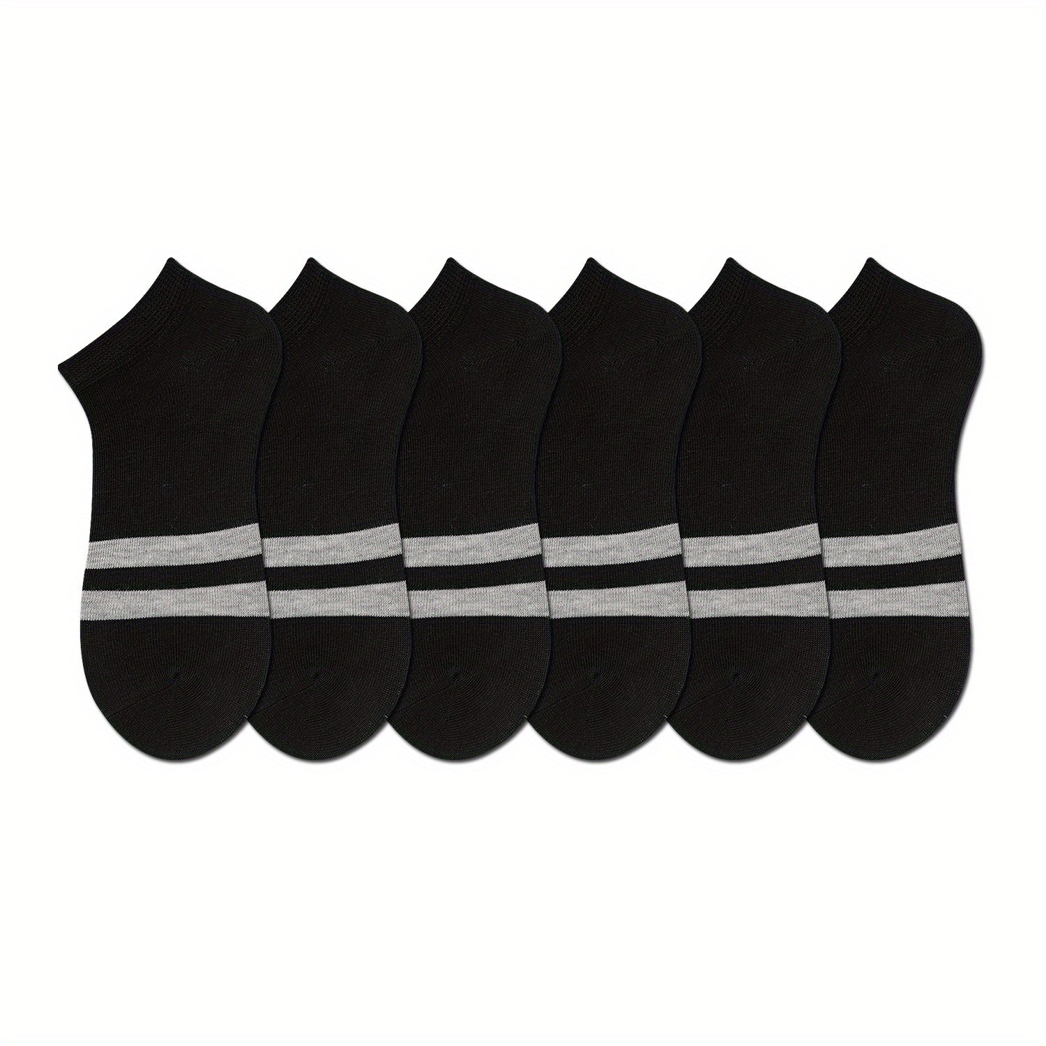 6 Pairs Striped Sports Socks Low Cut Women's Stockings