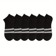 6 Pairs Striped Sports Socks Low Cut Women's Stockings