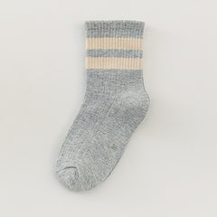 3Pairs Children's Unisex Striped Crew Socks Odor Proof Breathable Student Socks