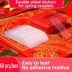 Double-Sided Adhesive Tape 60pcs 120pcs Couplet Non-Marking Household Transparen