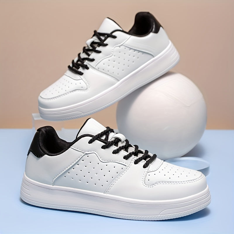 Men's Casual Solid Low Top Lace up Skate Shoes