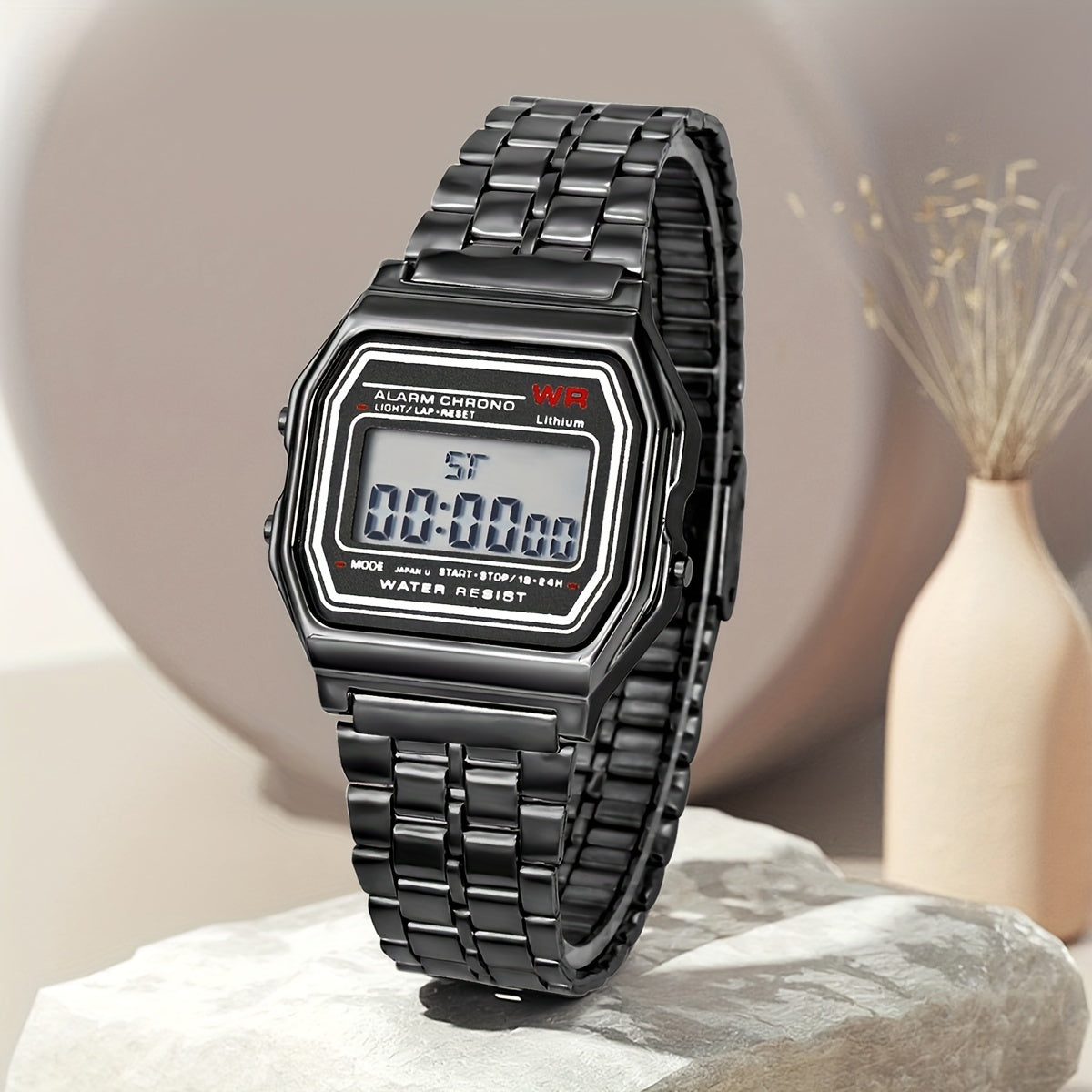 Adjustable Business Electronic Watch with Steel Strap