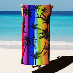 Coconut Tree Print Beach Towel Quick Drying Portable Durable