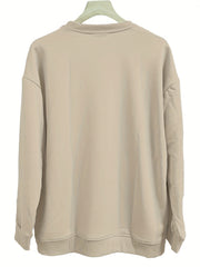 Cow Head Print Pullover Sweatshirt Crew Neck Casual Long Sleeve