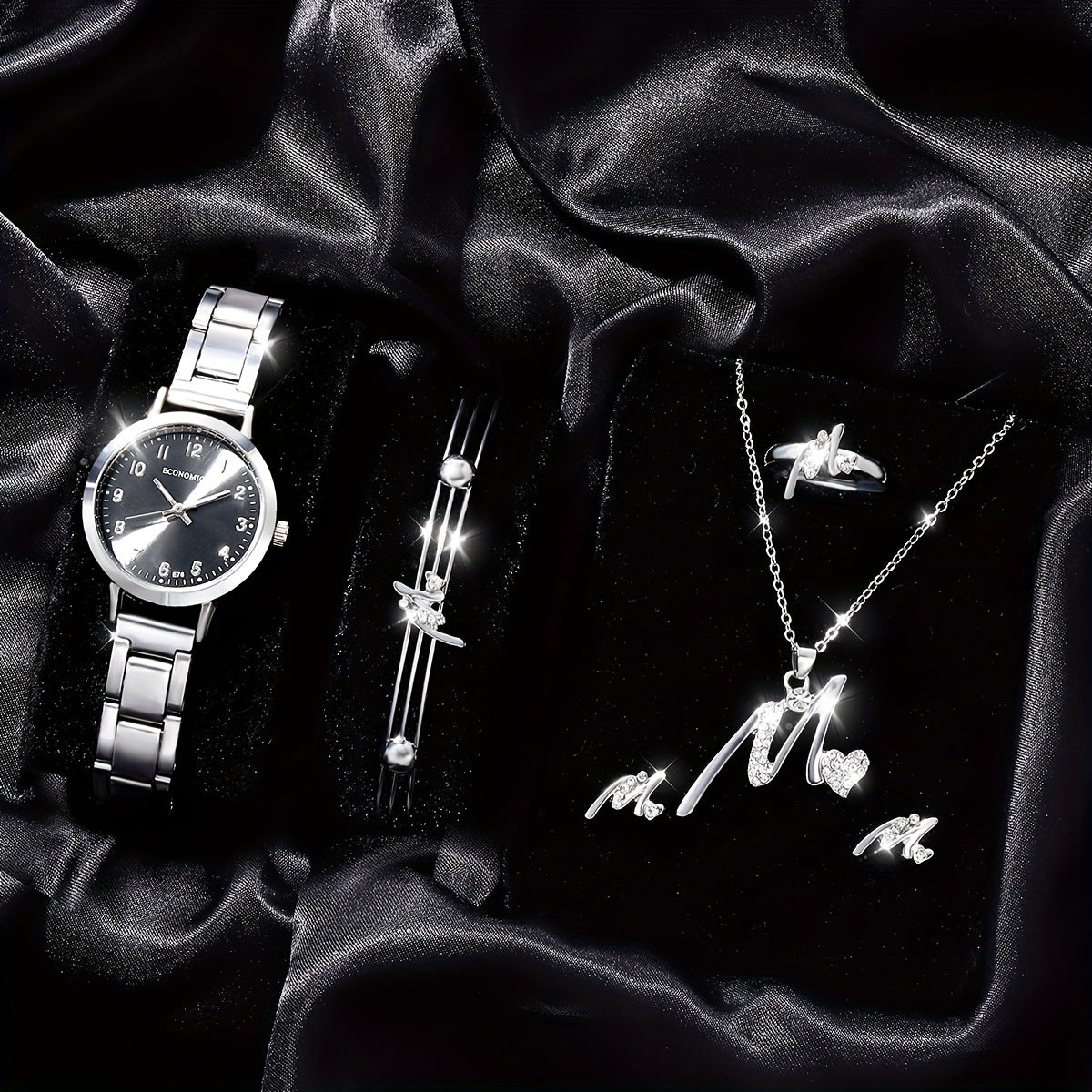 6pcs Faux Diamond Music Sign Watch Set