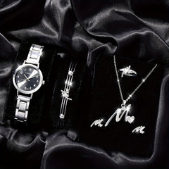 6pcs Faux Diamond Music Sign Watch Set