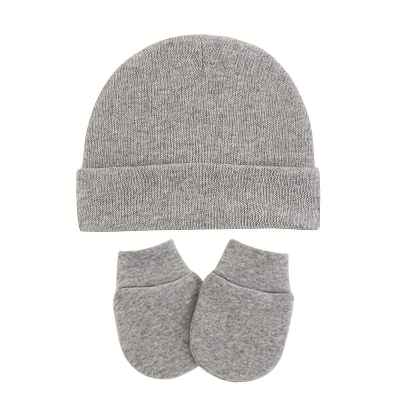 Newborn Beanie Cap & Mittens Set for Boys and Girls
