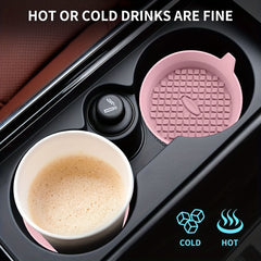 4pcs Car Cup Holder Universal Silicone Drink Pad Anti Slip Waterproof Coaster