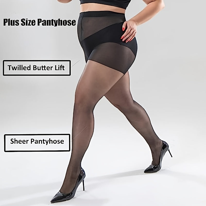 Casual Stockings Women's Plus Solid Anti-hook Sheer Tights