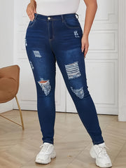 High Rise Button Fly Skinny Jeans