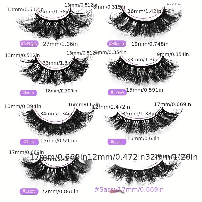 5 Pairs 8D Layer Thick Volume False Eyelashes for Party Makeup