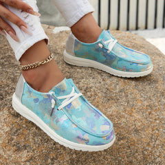 Women's Sequins Slip On Sneakers Low Round Toe Lightweight Flat Shoes