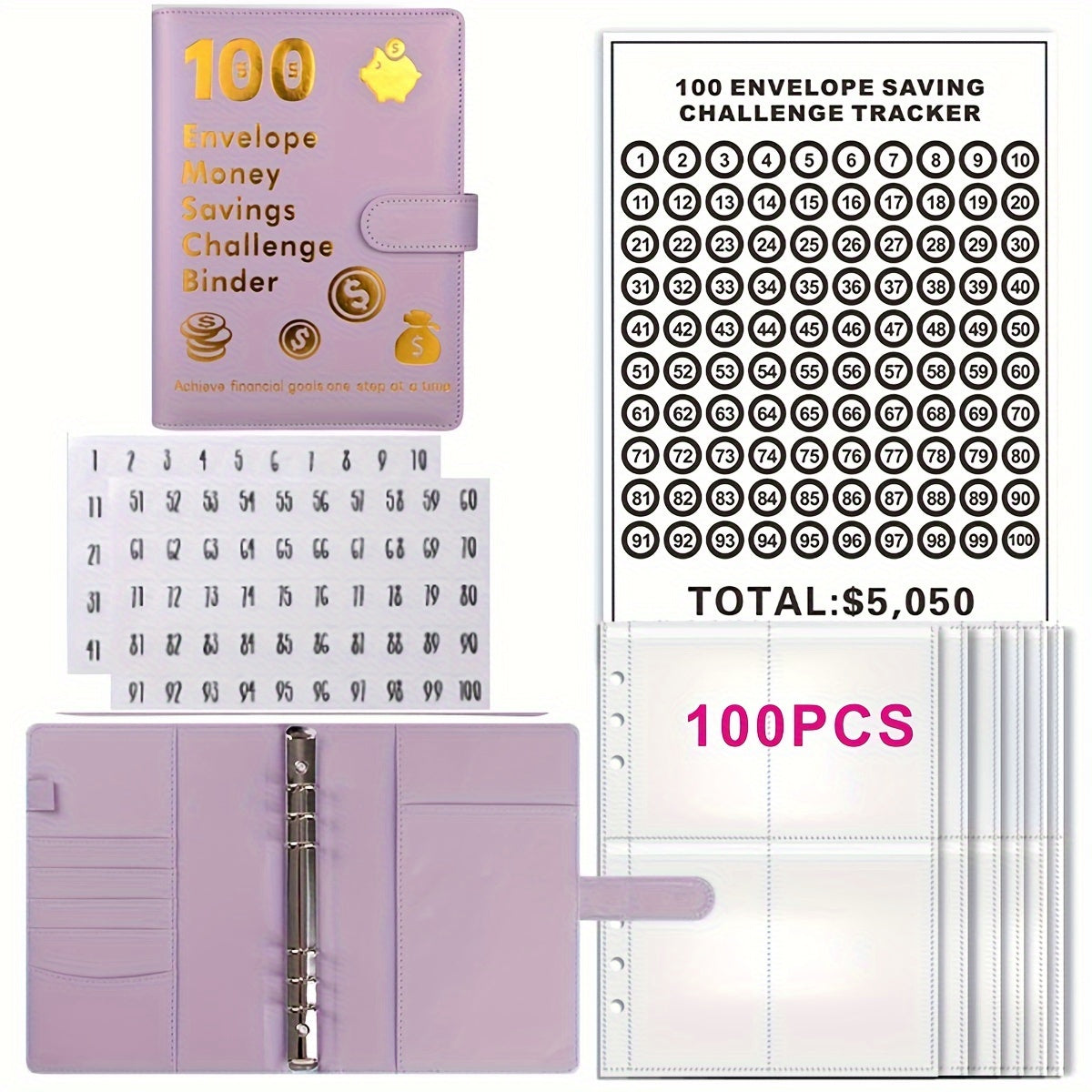 100 Envelope Challenge Binder Couple Savings Method 5050 Fun Savings