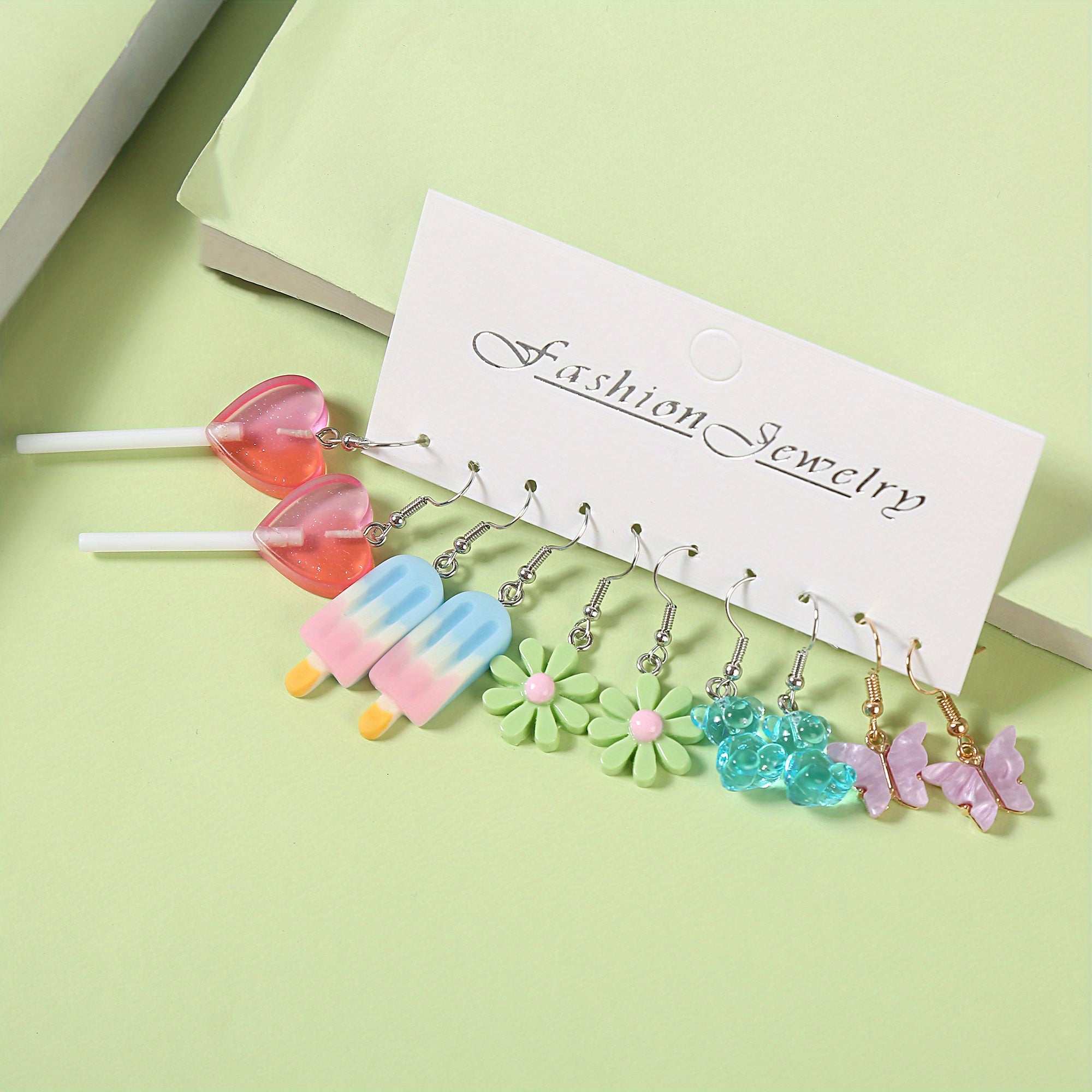 5 Pairs Girls Animal Drop Earrings for Party Birthday Gift
