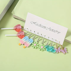 5 Pairs Girls Animal Drop Earrings for Party Birthday Gift