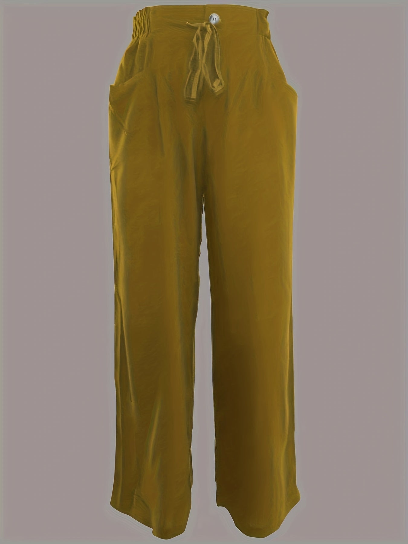 Minimalist Drawstring Wide Leg Pants with Pockets
