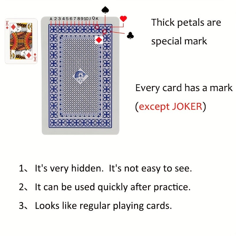 1pc Perspective Poker Magic Telepathy Poker Trick Close up Magic Show Props