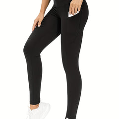 Sports Leggings Wide Waistband Butt Lifting Yoga Pants With Pockets