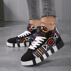 Graphic Pattern Lightweight Breathable Skate Shoes