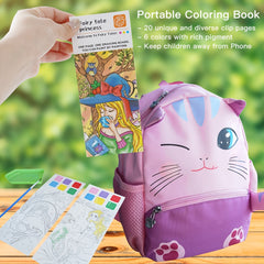 20pcs Portable Watercolor Painting Book Set for Kids 3-5 Years