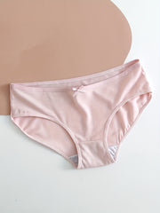 5pcs Bow Decor Bikini Panties Low Waist Intimates Women's Lingerie