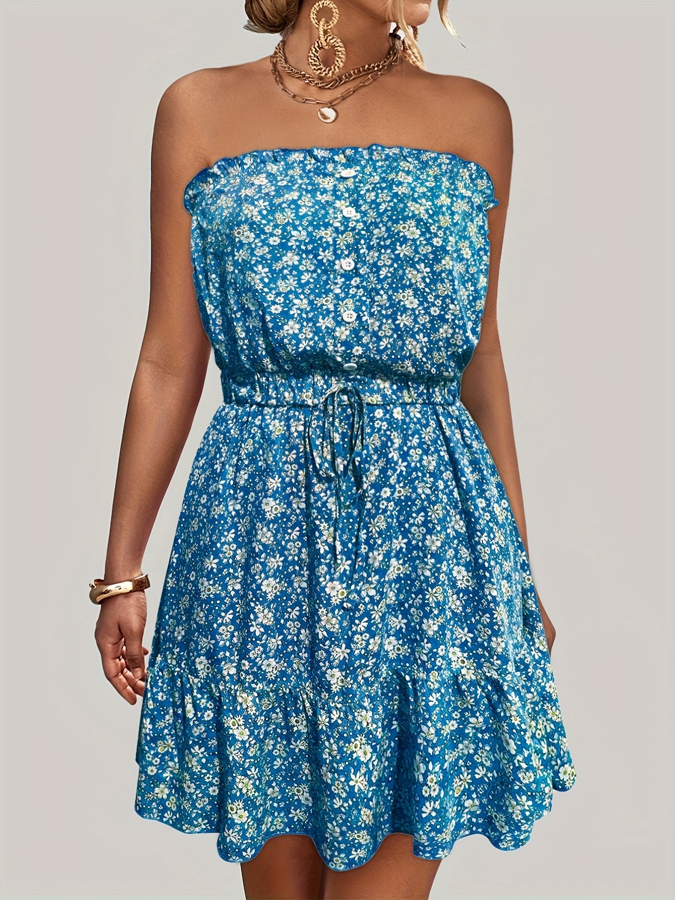 Floral Off Shoulder Summer Dress Sexy Sleeveless