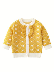 Baby Girls Ruffle Trim Knit Cardigan for Spring