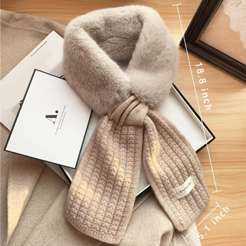 Women's Winter Plush Knitted Scarf Warm Collar