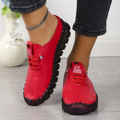 Women's Lace up Comfort Mules Sneakers Lightweight Slip on Flat Walking Shoes