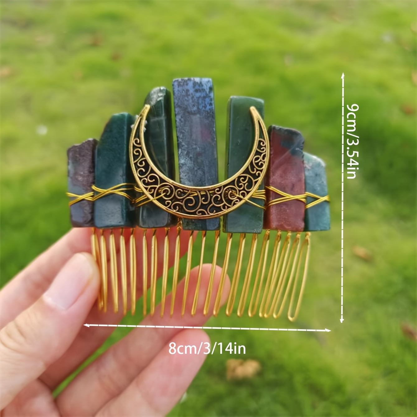 Crystal Quartz Mermaid Hair Comb Natural Stones Hair Accessories