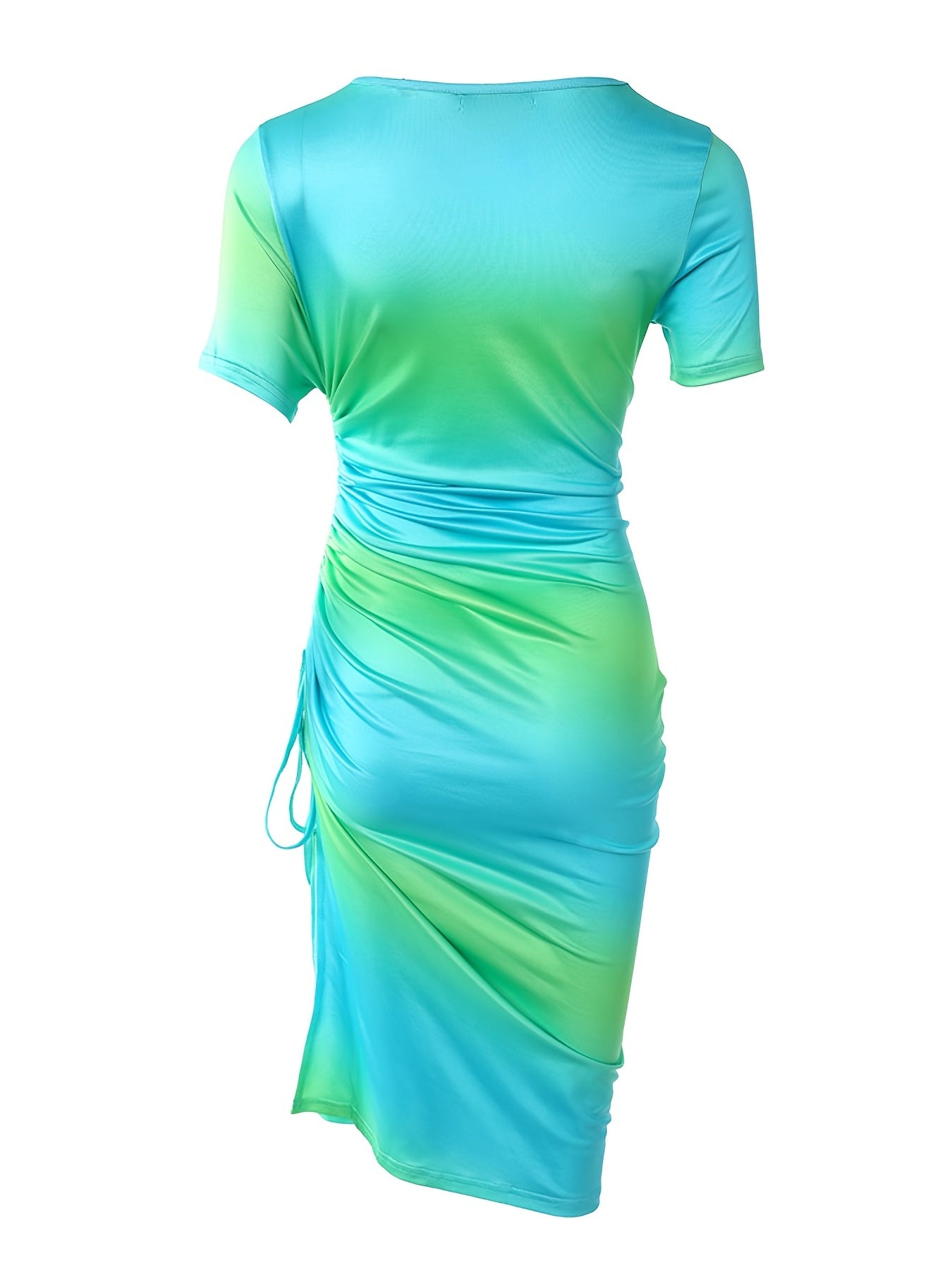 Tie Dye Short Sleeve Slim Fit Dress