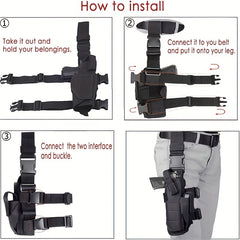 2pcs Drop Leg Holster Molle Thigh Holster Adjustable Left Right Handed Carlebben