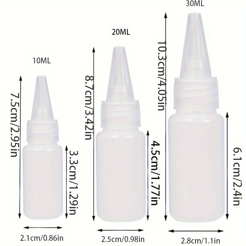 6pcs Empty Dropper Bottles 10ml 20ml 30ml Plastic Squeeze Bottle With Safety Cap