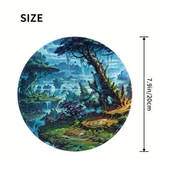 Nature Pattern Mouse Pad 20x20cm Non-slip Rubber Stitched Edge