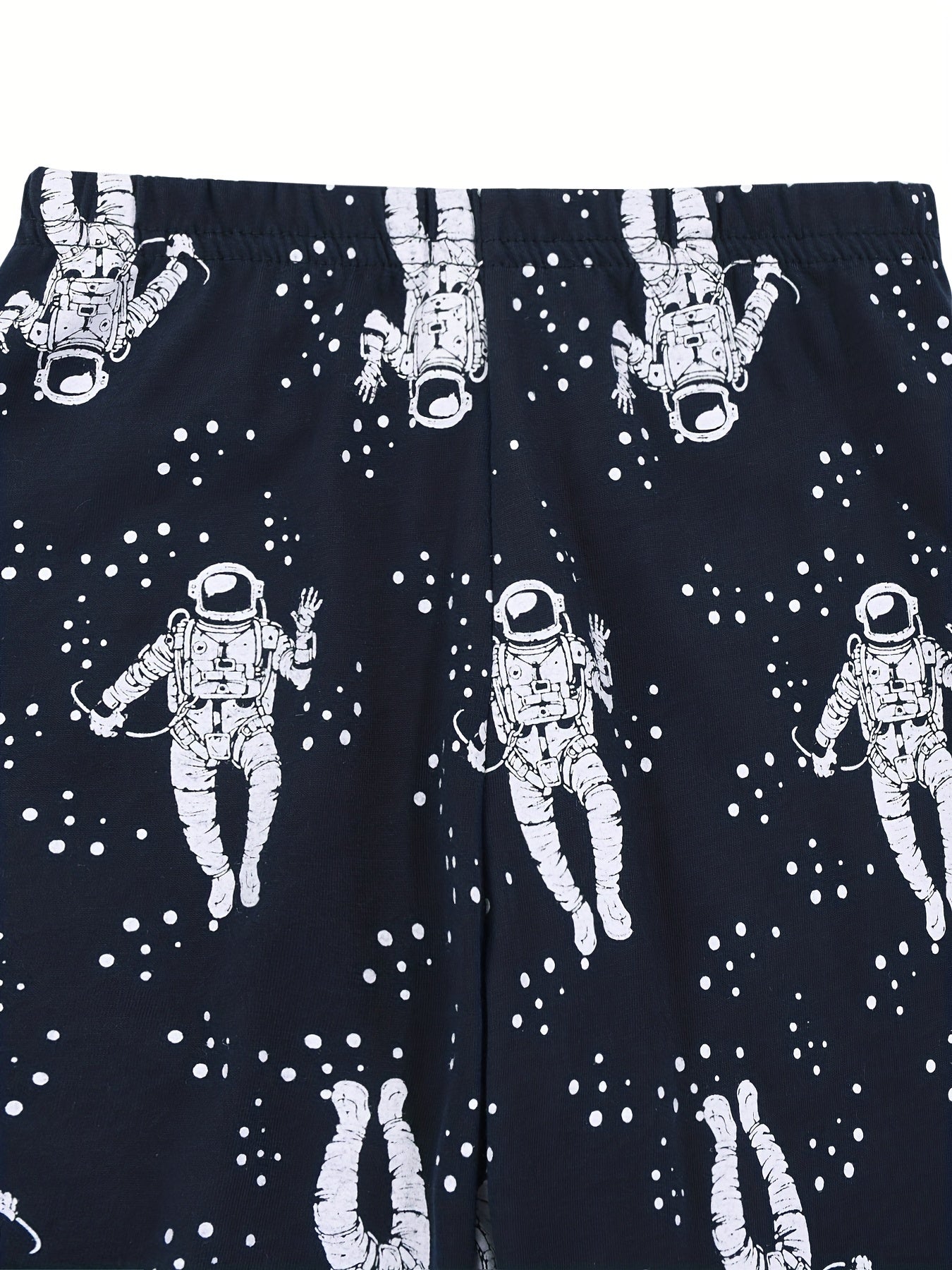 Kid's Astronaut Pattern PJ Set Long Sleeve Top & Pants