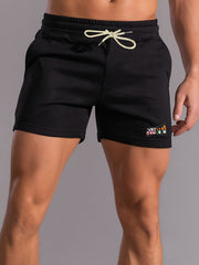 Men's Active Shorts with Pockets - Stretch Waist Drawstring Shorts