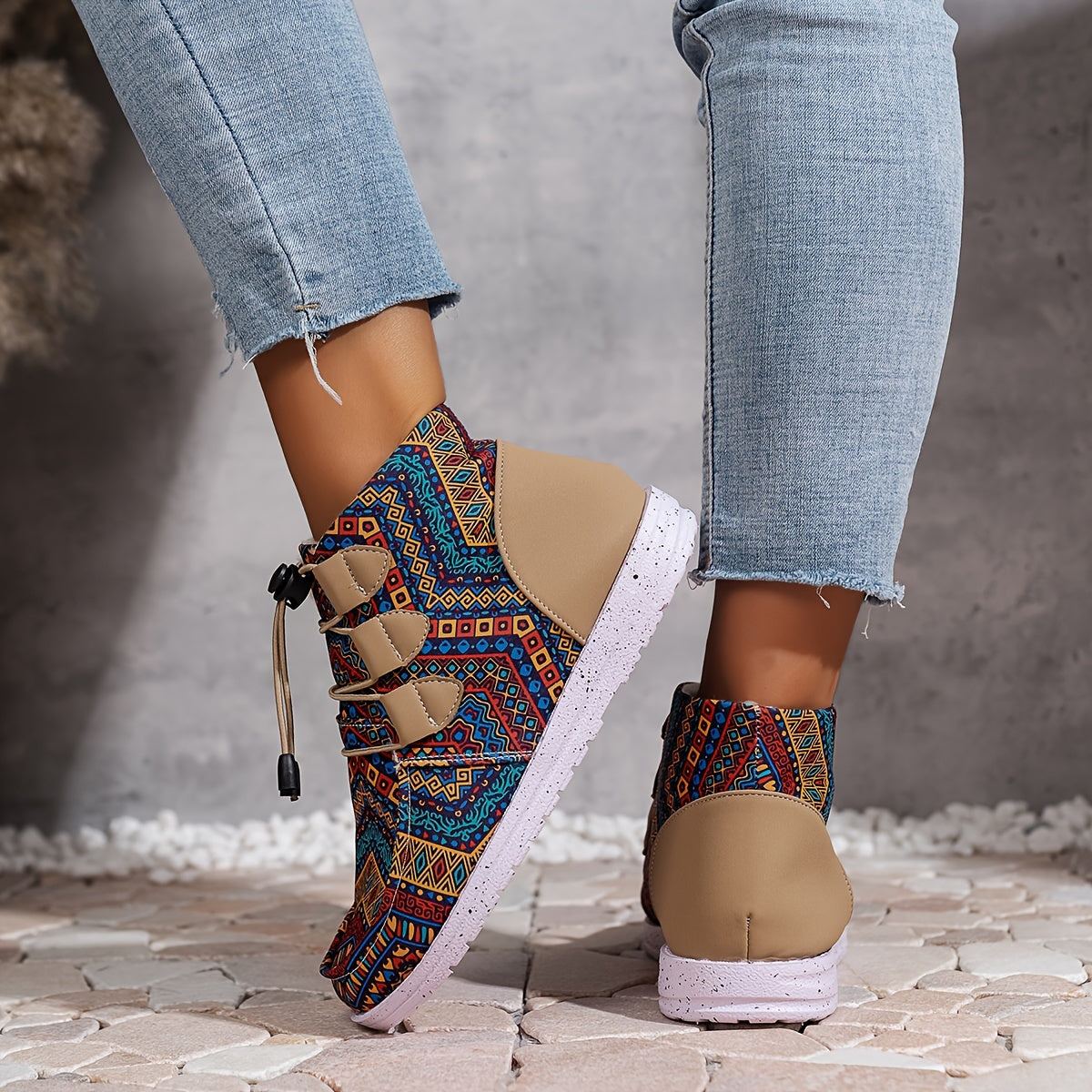Geometric Print Tube Snow Boots Women's Footwear
