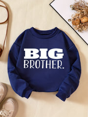 Kids Big Brother Letter Print Sweatshirt Long Sleeve Pullover