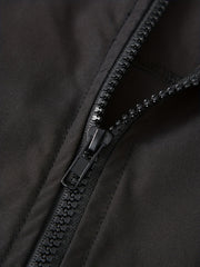 Casual Solid Zip Hooded Jacket with Flap Pockets