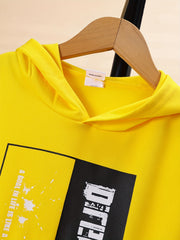 Boy's Hoodie & Sweatpants Set Letter Print Top Casual Outfits