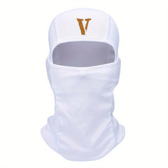 Letter V Print Balaclava Hat Windproof Sun Hat