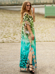 Boho Leopard Print Cover Up Dress