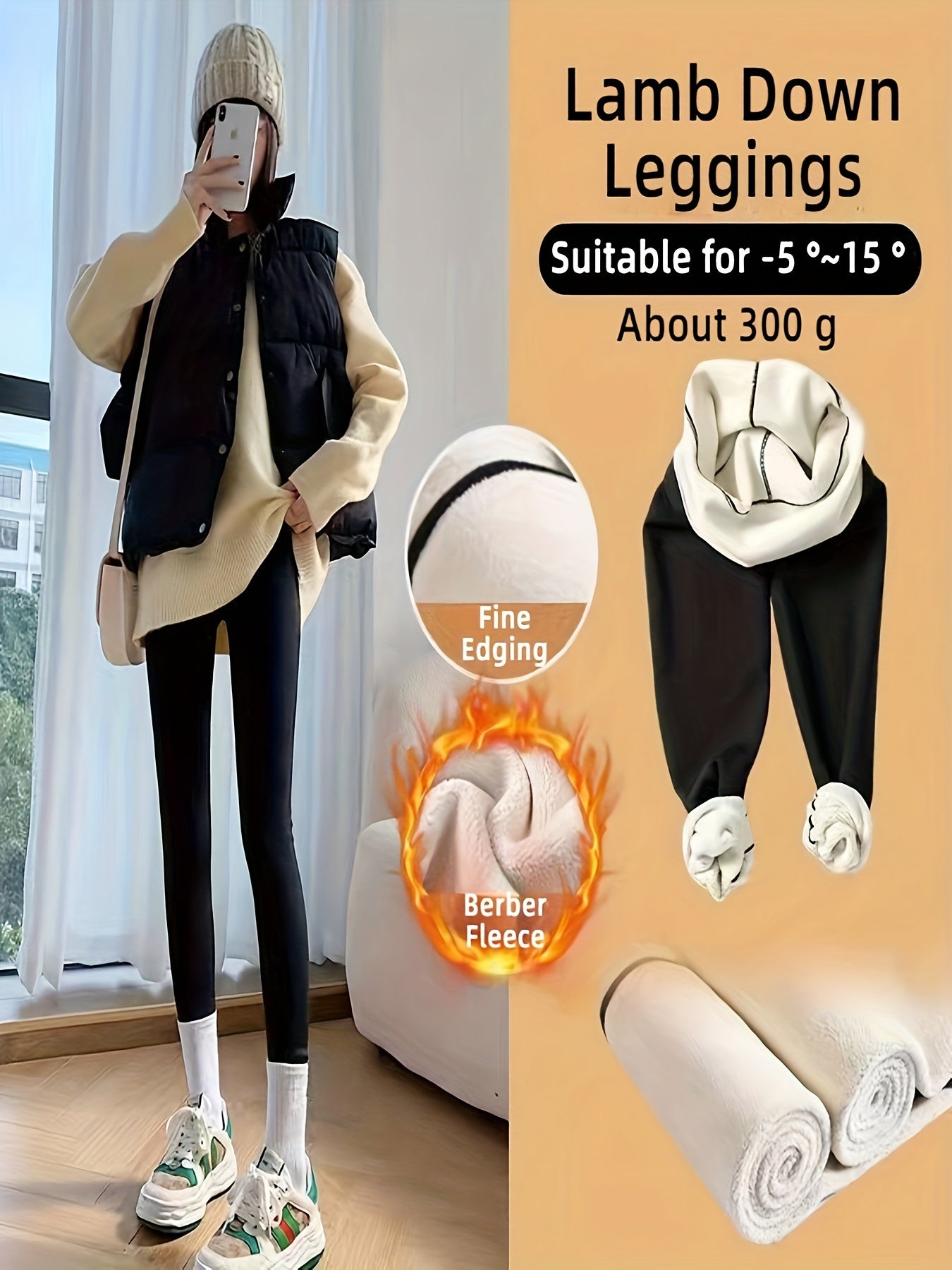 Fleece Liner High Waist Yoga Pants Tummy Control Leggings