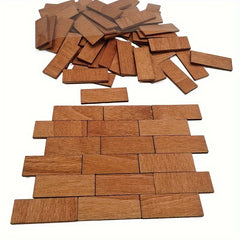 50 Pcs Wooden Flooring Tiles 1:12 Scale Model Accessory for Dollhouse Decoration