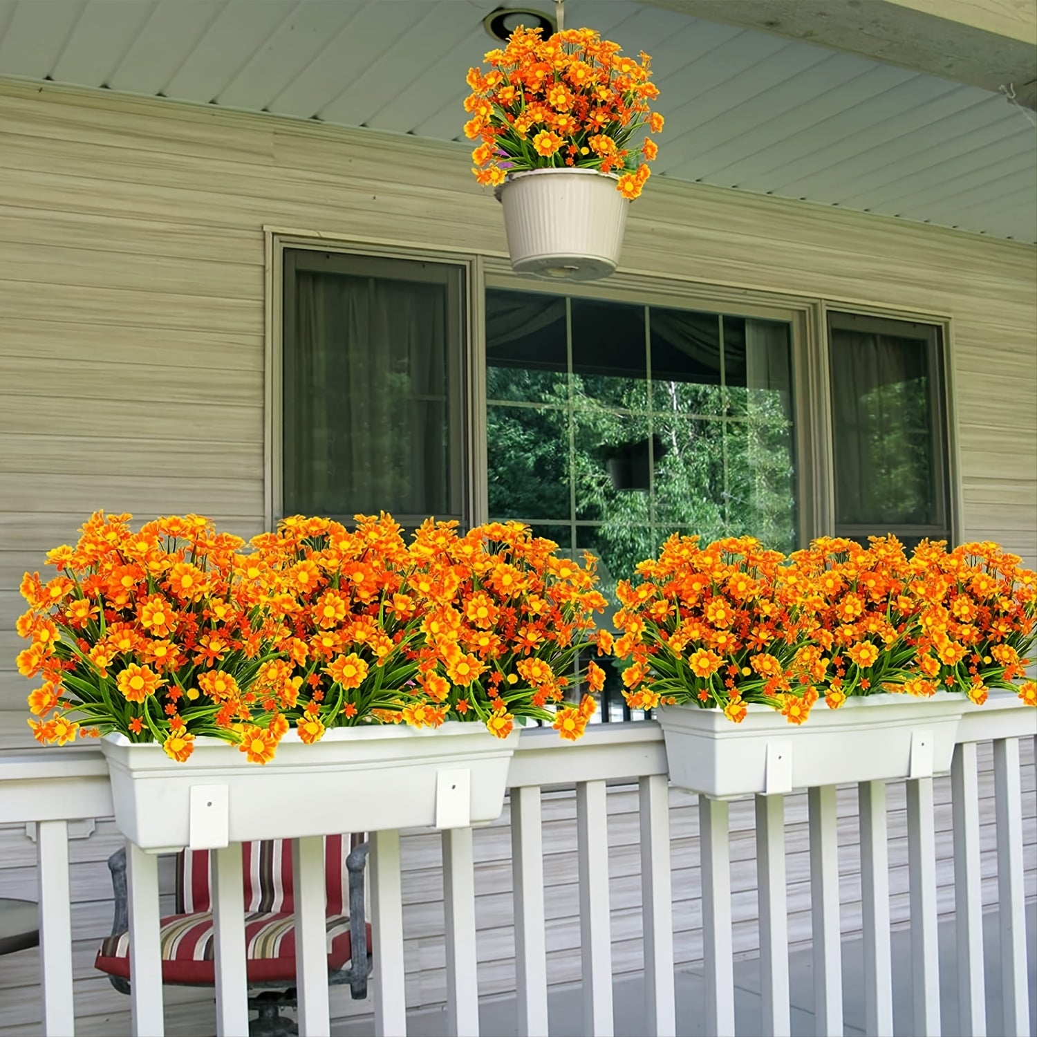 4pcs UV Resistant Plastic Chrysanthemum Artificial Daisy Flowers Home Decor