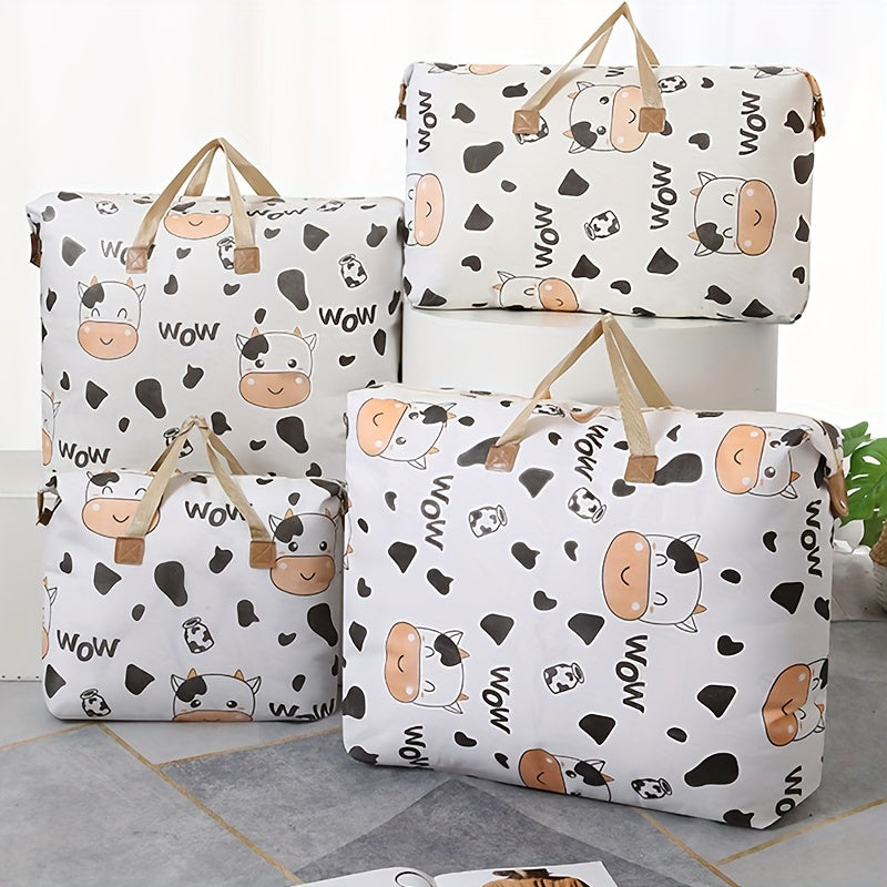 Cartoon Cow Pattern Luggage Bag Organizer for Travel