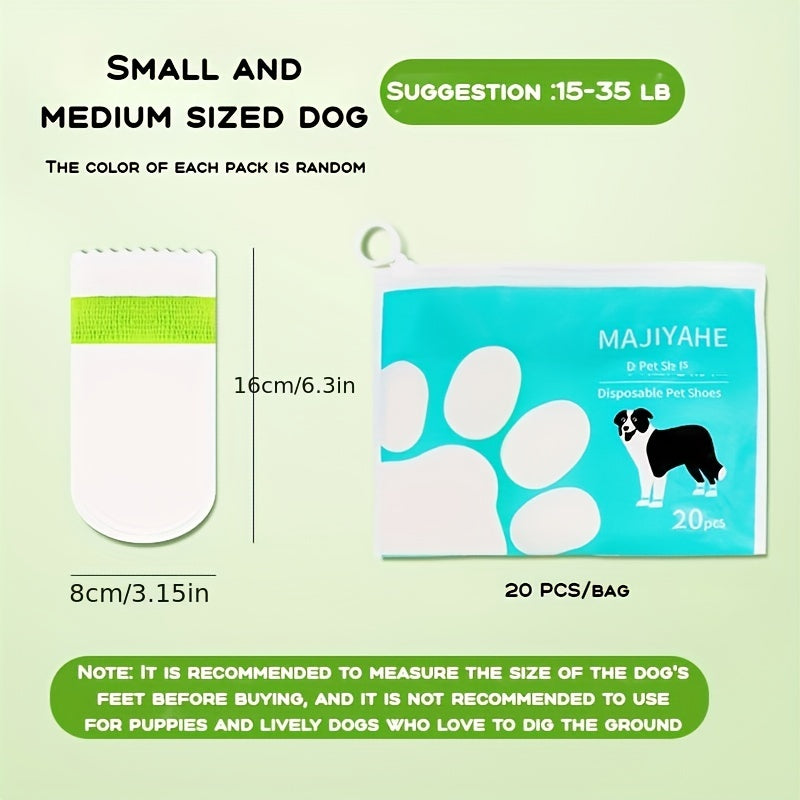 Disposable Pet Dog Paw Cover Shoes 20pcs Per Bag Waterproof Dog Boots